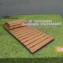 RELIANCER 8' Wooden Garden Pathway,Outdoor Roll Out Cedar Straight Walkway,Patio Path Decorative Garden Boardwalk Walkways,Weather-Resistant Roll Up Beach Wood Road Floor,Wedding Party Pathways