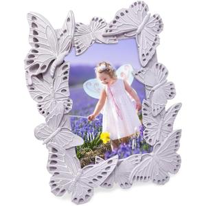 Isaac Jacobs 4x6 Lavender Vintage-Inspired Ornate Butterfly Picture Frame, Horizontal & Vertical for Tabletop and Wall Display, Home Dcor, Resin Frame (4x6, Lavender)