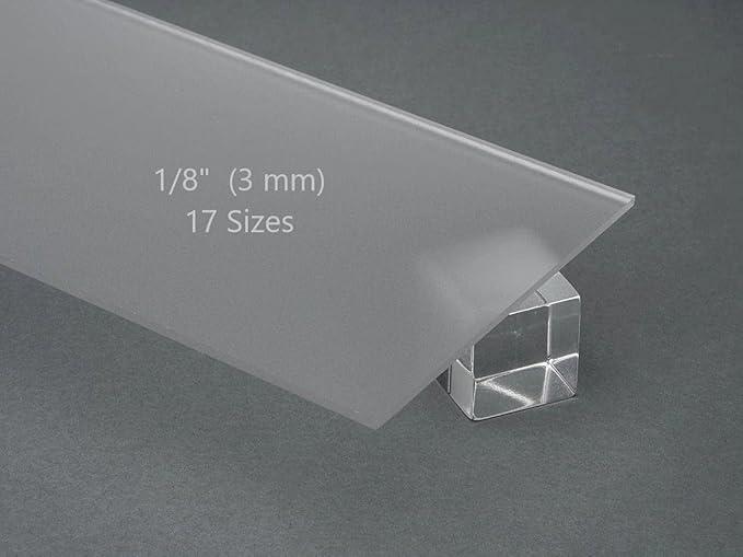 Frosted (24” x 36”) Acrylic Plexiglass Sheet 1/8” (3 mm) Thick Easy to Cut Plastic Plexi Glass with Protective Paper for Signs, Privacy Screen, DIY Display Projects