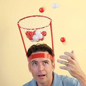 Bits and Pieces - Hilarious Basket Head - Portable Basketball Hoop - Mini Basketball Hoop for Home or Office Missing 3 balls