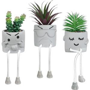 OLEEK Small Fake Plant Office Desk Decor - Desk Plants For Office Decorations For Work - Decorative Plants Decor - Funny Office Decor For Women - Fake Succulents Plants Artificial Home Decor Shelf (Collection C (Set Of 3))
