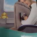 Inflatable Travel Pillow for Airplane, Neck Air Pillow for Sleeping to Avoid Neck and Shoulder Pain, Support Head and Lumbar, Used for Airplane, Car, Bus and Office (Black)