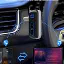 Bluetooth 5.3 Receiver for Car, [LED Screen] [Noise Cancelling] 3.5mm AUX Bluetooth Adapter, Wireless Audio Receiver for Wired Headphones/Home Stereo/Speaker, Music Playing, Hands-Free Call
