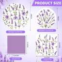 Funnymoom 200 Pcs Lavender Floral Party Supplies Kit Purple Disposable Paper Dinner Dessert Plates Luncheon Napkins Beverage Napkins for Spring Summer Birthday Wedding Tea Party Decoration 50 Guests