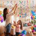 48Piece Multi-Color Paper Swirl Decorations Hanging Party Swirls for Birthday, Baby Shower, Wedding & Celebration Decor