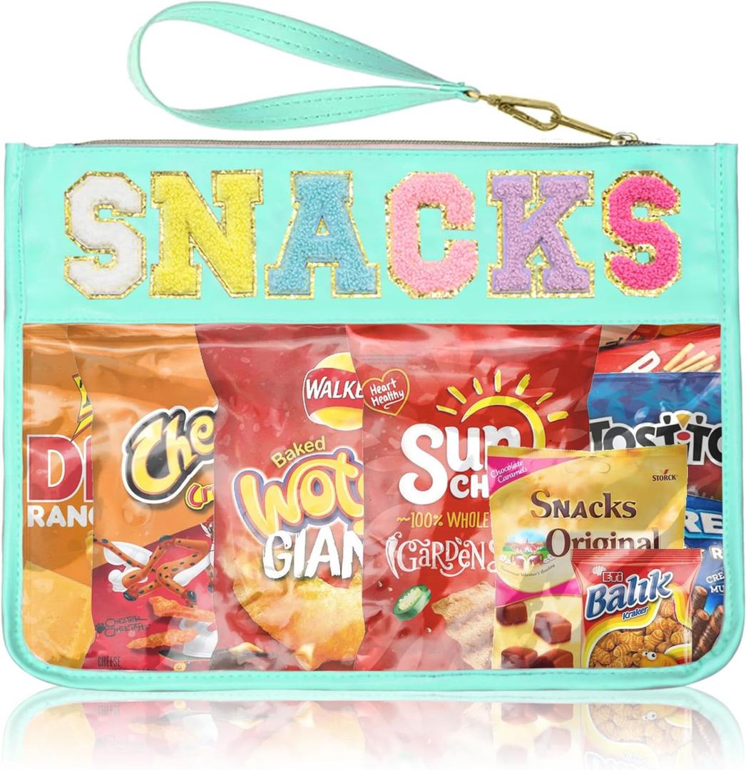 Snack Bags Clear Pouch Travel Makeup Bag Chenille Letter Bags for Zipper Pouch Clear Cosmetic Bag Clearly Tote Bag Makeup Travel Bags for Women
