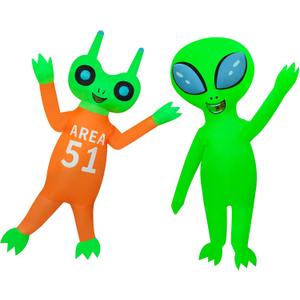 2 Packs Alien Inflatable Costume Halloween Inflatable ET Blow-up Costume Outfit for Adult/Halloween/Carnival/Birthday, One Size