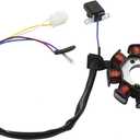 8 Pole Copper Magneto Stator Coil GY6 50cc 139QMB Scooter Moped ATV Go Karts TaoTao Sunl Roketa (4-wire, 2-pin, DC)