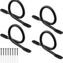 Yookeer 4 Pcs 1.5 Inch Diameter Curtain Rod Brackets Holder, Hand Forged Metal Curtain Rod Wall Hanger Rustic Closet Support with Screws for Rods Ceiling Blinds Drapes Wall Hook (Black)