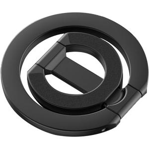 Magnetic Ring Holder for MagSafe Dual-Side Magnetic, Removable Gym Phone Grip with Kickstand for iPhone 16/15/14/13/12/ Series MagSafe Case All Phones Compatible with Car Mount Stand-Black