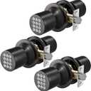 Signstek Digital Door Lock with Keypad - Electronic Door Knob for Keyless Entry - Oil Rubbed Bronze, 3 Pack