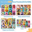 3 Pack 500 Piece Puzzles for Adults, Beautiful Wild Animals Jigsaw Puzzle for Teens Seniors, Recycled Cardboard Donut Dogs Puzzle 500 Piece, Family Activity Great Gift for Friends 20.5 * 15 inch