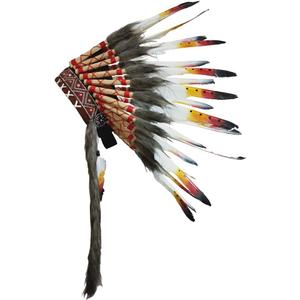 LWINGFLYER Feather Headdress - Native American Indian Style Headwear 15.53-17.71inch (Brown)