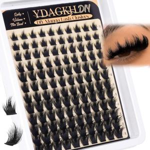Manga Lash Clusters with Spikes Thick Volume Eyelash Clusters Wispy Spiky Lash Extension Fluff 10-18mm Anime Cluster Eyelash Extensions DIY Mega Eyelash Extension 120Pcs by YDAGKH