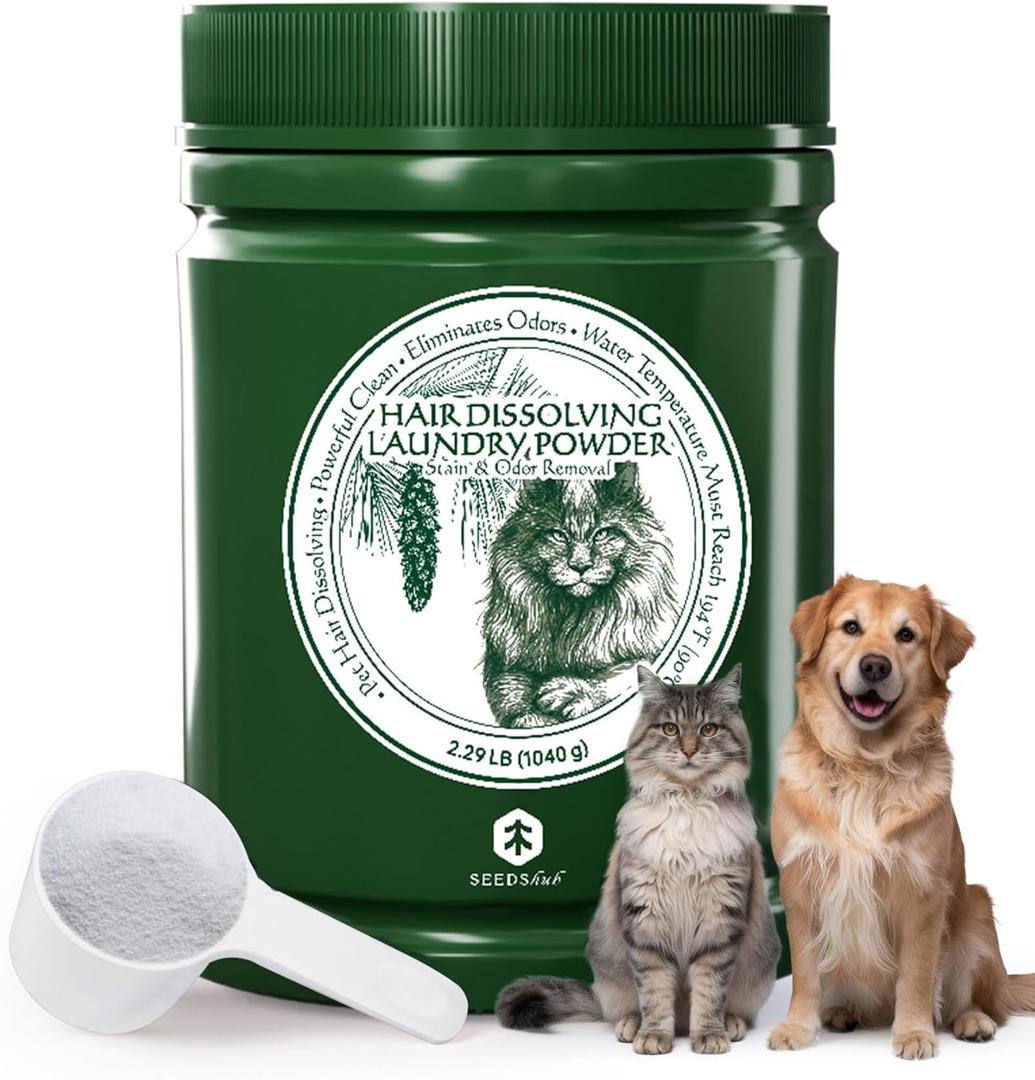 Pet Hair Dissolver for Laundry - Removes 96.7% Dog & Cat Hair, Detergent + Removes Odors & ResidueHE Compatible for Front & Top Load Washers, Septic Safe (36.68 Ounce (Pack of 1)