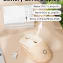 SEUNKWANG EWEADN Q5 Wireless Mouse, BT5.0 & 2.4G Computer Mice with Visible Battery Indicator, 1600 DPI, Rechargeable Bluetooth Mouse, 6 Button Portable Silent Computer Mouse for Laptop/PC/Mac - Pink