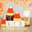 Set of 5 Fall Candy Corn Wooden Table Centerpieces Decor Rustic Autumn Thanksgiving Tiered Tray Decor Fall Halloween Decoration for Home Farmhouse Shelves Centerpieces Office Table Shelf Desk Mantel (Mini)
