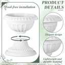 Zhehao 4 Pcs Plastic Urn Planters 12 x 10 Inch Urn Planters for Outdoor
