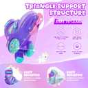 METROLLER Adjustable Boys Balance Roller Skates for Toddler Ages 3-6 Rainbow Unicorn Dinosaurs Illuminating Rollerskates for Girls Kids Three Line Wheels Suitable for Beginners