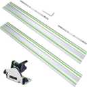 Pro 110" Track Saw Guide Rail for Festool, 55"x2 Rail Track with Connectors