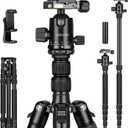 80/85 inches Heavy Duty Tripod for Camera and Phone, 85" Camera Monopod Tripods, DSLR Binoculars Spotting Scope Camcorders Video Tripod Stand, 360 Degree Ball Head, 35 lbs Loads (Black)