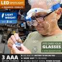 Vision Aid Magnifying Glasses with LED Light 5 Lenses Headband Case Hands Free Illuminated Head Magnifier for Hobby Painting Close Work Jewelry Watch Repair (3AAA Battery Powered - Standard Set)
