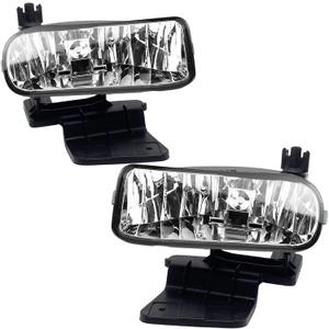 Fog Lights Compatible With 1999-2002 Silverado 1500 2500/2000-2006 Suburban/Tahoe Front Bumper Lights Assembly Halogen Bulbs Clear Lens