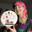 Afcancihe 4 Embroidery Kits, Cross Stitch Starter Kit for Beginners, Adult Needle Felting Tool, Comes with Printed Fabric, Embroidery Needle, Instructional Video, Craft Gift (Bringing Spring)