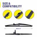 5 PLUS 12" Rear Wiper Blade Replacement for Toyota 4Runner 2024-2010 BACK Windshield Wiper Blade (12-L)