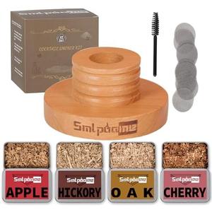 Cocktail Smoker Kit, Old Fashioned Smoker Kit for Bourbon Whiskey Drink, Smoker Infuser Kit with 4 Flavors Wood Chips, Birthday Father's Day Gifts for Husband, Men, Dad