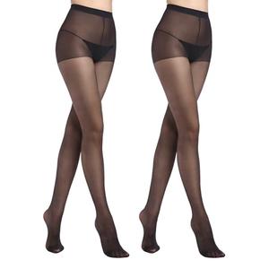 Rubyrunk 2 Pack Sheer Tights For Women, Rip Resistant Pantyhose, 15 Denier, Run Resistant Sheer Tights Reinforced Toe (Us, Alpha, Large, Regular, Regular, Black) 2 Pack