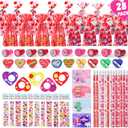 Valentines Day Gifts for Kids 28 Pack Valentines Day Cards for Kids Classroom School Exchange, 224PCS Stationery Set Valentines Day Goodie Bag Stuffers Party Favors Treats for Boys Girls