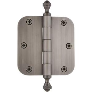 Grandeur Hardware 824304 3.5" Acorn Tip Residential Hinge with 5/8" Radius Corners in Antique Pewter