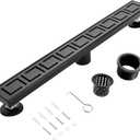 28 Inch Linear Shower Drain, Matte Black Shower Drain,Removable Grate, 304 Stainless Steel, Easy to Install and Clean for Bathrooms (Drain Base Not Included), LSD-30A-28B