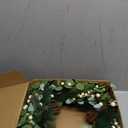 20 Inches Vintage Christmas Wreath Classic Winter Wreaths for Front Door Rustic Holiday Winter Wreath with White Berry Pine Cones for Doors Windows Indoors Outside Hanging Decoration (Dark Green White)