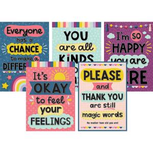 Teacher Created Resources Oh Happy Day Poster Pack, 5 Posters,  This positive posters measure 13-3/8" x 19", Colorful designs