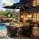 Jarka&Co 9ft Solar Patio Umbrella - 2 Tiers Solar Outdoor Umbrella with 40 LED Lights Waterprool UV Protection, Market Table Umbrella with Tilt for Backyard, Garden, Pool, Porch (Black)