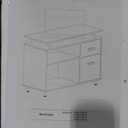 Tribesigns 63 Inch Executive Desk with File Cabinet, L Shaped Office Desk with Drawers and Storage Shelves, Business Furniture Set Workstation for Home Office, Gray and Black