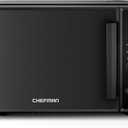 Chefman Countertop Microwave Oven 0.9 Cu. Ft., 900 Watts with 10 Power Levels, 6 Cooking Presets with One-Touch Express Cook, Eco Mode, Child Safety Lock, & Mute Button - Black