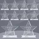 Bucherry 10 Pcs Employee Appreciation Awards for Coworker Acrylic Thank You Trophy May You Be Proud of The Work You Do Sign Prizes Retirement Goodbye Farewell Gift for Women Men(Star)