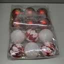 Christmas Ball Hanging decorations3.14 inch, 12 Pieces of shatterproof Christmas Tree Decoration Balls Set, Suitable for Party Floral Christmas Tree Decoration (3.14 inches 12 Balls)