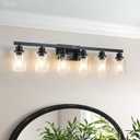 6-Light Black Vanity Lights 38'' Modern Bathroom Vanity Lighting Fixtures Above Mirror? Industrial Matte Bathroom Light Fixtures, Bath Wall Light Fixtures, Black Wall Sconces