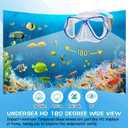 Greatever Dry Snorkel Set, Panoramic Wide View Anti-Fog Scuba Diving Mask, Professional Snorkeling Gear for Adults, Kids