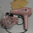 Conair Hair Dryer with Retractable Cord, 1875W Blow Dryer, 3 Heat Settings, 2 Speeds, Blow Dryer with Diffuser and Concentrator Attachments, Ionic + Tourmaline Technology, Matte Light Pink