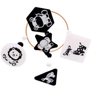 Vlokup Montessori Mobile for Crib, Black and White Mobile for Baby, Neutral Baby Crib Mobile for Boys Girls, Nursery Mobiles Nursery Decor for Pack N Play, Safari