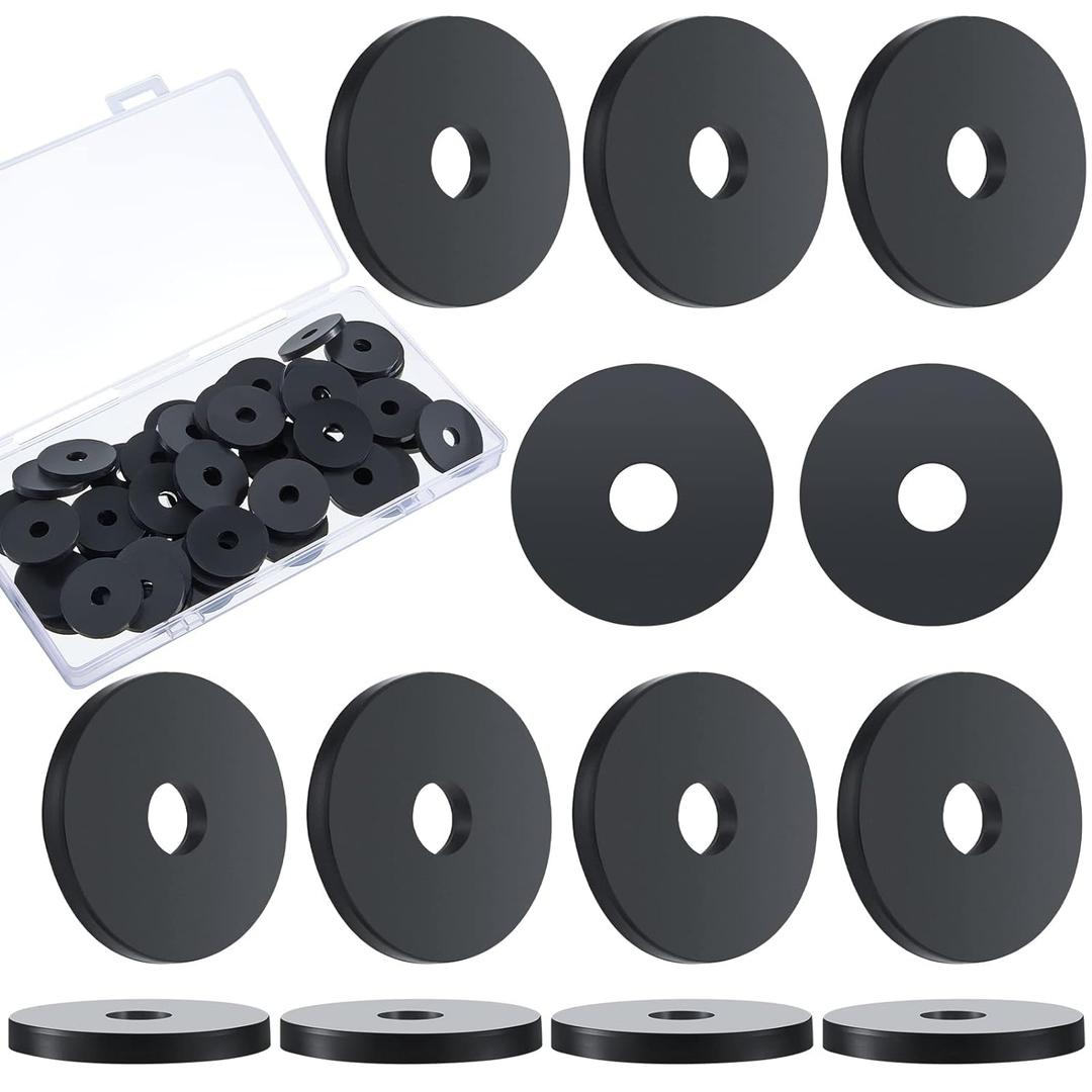 25 Pieces Rubber Washer Heavy Duty Abrasion Resistant Rubber, 1 Od x 1/4 ID x 1/8 Thickness Flat Washer Flat Grommets for Bolts Spacers, Vibration Suppression