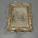 5x7 Vintage Picture Frame, Antique Gold Ornate Photo Frame for Wall Hanging or Tabletop Display, Retro Home Decor, Photo Gallery Art Deco