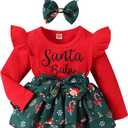 Newborn Baby Girl Fall Winter Romper Dress Floral Ribbed Long Sleeve Romper Sunflower Lace Onsie Rompers Dress Size 6-9 Months