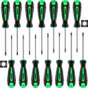 14pcs Mini Hex Screwdriver Set, Metric(0.9mm-3mm) SAE(0.035"-1/8) Hex Allen Wrench Screwdriver Set, Perfect for RC Cars, Quadcopters and Helicopter Car Models (Green)