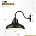 Zeyu 18 Inch Dusk to Dawn Outdoor Barn Light, 1-Light Wall Light, Modern Wall Sconce for Garden Garage, Matte Black Finish, 016-1BL-PC BK, 17.7''